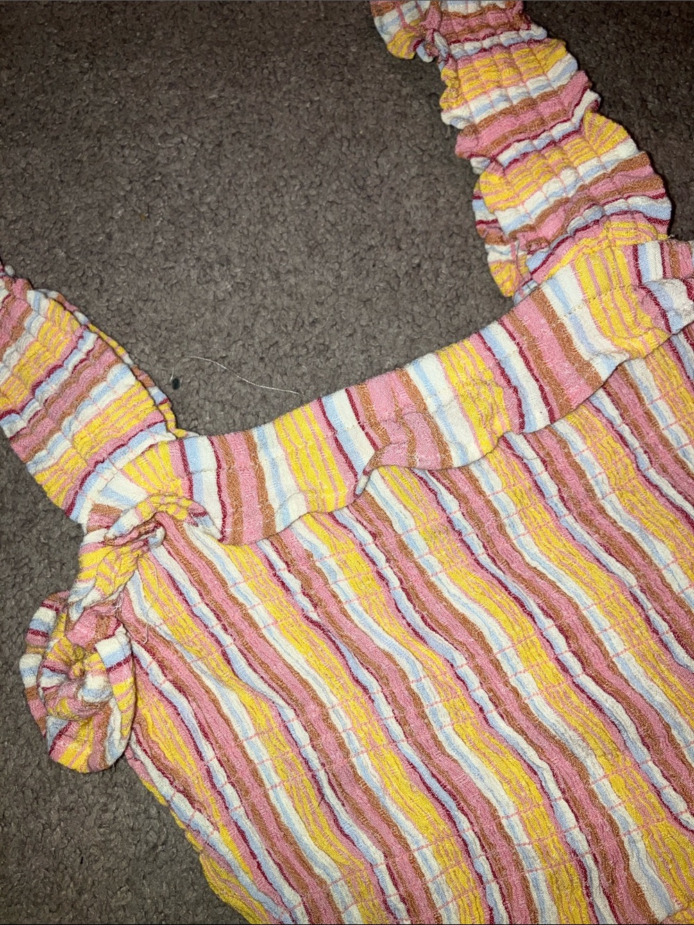 Boho Striped Ruffle Tank Top - Picture 5 of 7